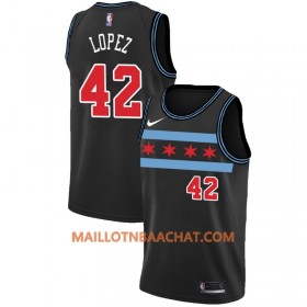 Maillot NBA Chicago Bulls Robin Lopez 42 2018-19 Nike City Edition Noir Swingman - Homme